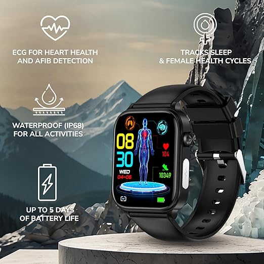 Smartwatch with ECG & Emergency SOS β Health Monitor | Multisport Tracker | Bluetooth - Image 2