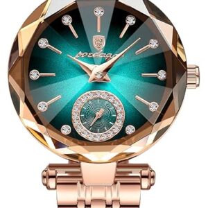 Luxury Women’s Watch – Diamond Dial | Rose Gold Leather Strap | 30M Waterproof