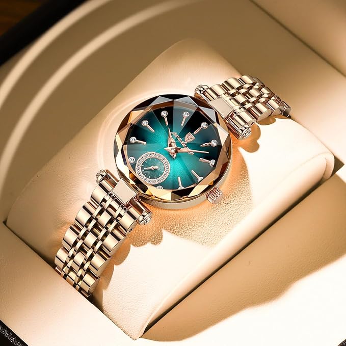 Luxury Women’s Watch – Diamond Dial | Rose Gold Leather Strap | 30M Waterproof - Image 3
