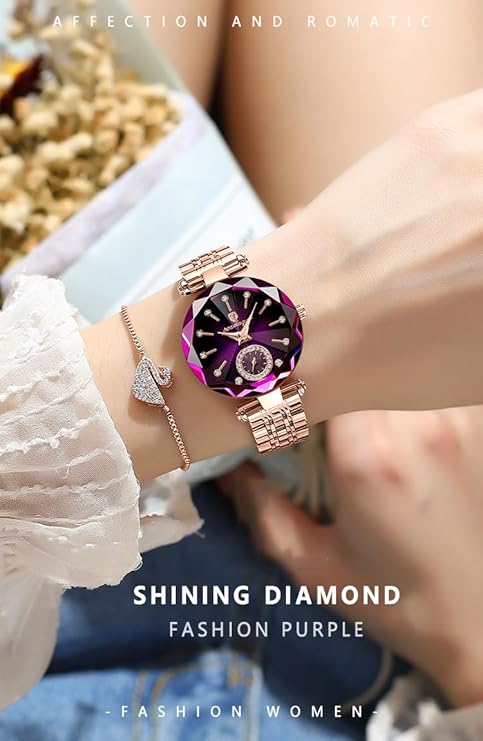 Luxury Women’s Watch – Diamond Dial | Rose Gold Leather Strap | 30M Waterproof - Image 10