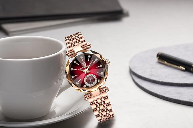 Luxury Women’s Watch – Diamond Dial | Rose Gold Leather Strap | 30M Waterproof - Image 17