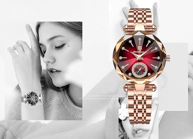 Luxury Women’s Watch – Diamond Dial | Rose Gold Leather Strap | 30M Waterproof - Image 20