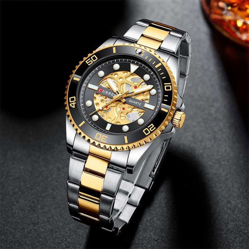 curren 8412 stainless steel luxury business watch for men angled view