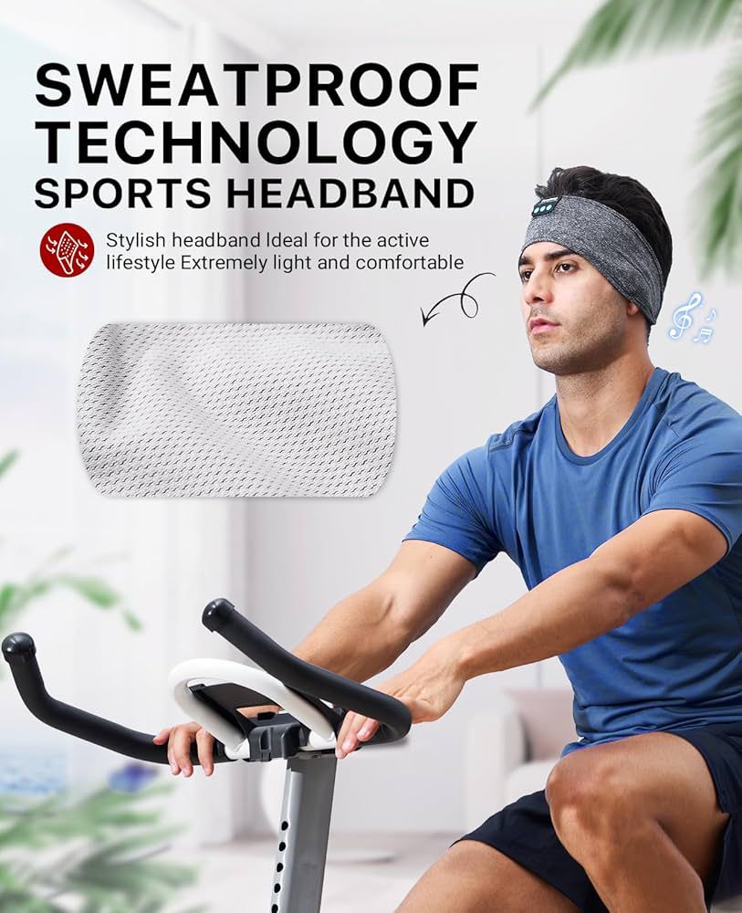 perytong sports headband wireless headphones for workout yoga running